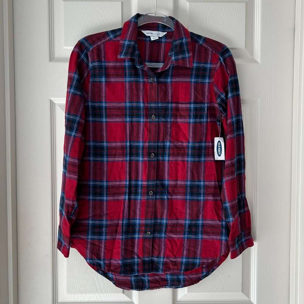 Old Navy The Classic Red and Blue Plaid Button Down Shirt Layering Basics Fall